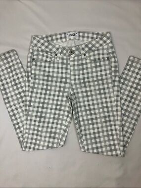 PAIGE Gray and White Gingham Skinny Jeans Women’s Size 27